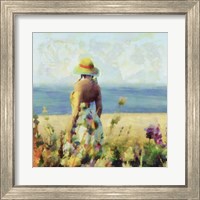 Framed 'Morning Meadow Stroll I' border=