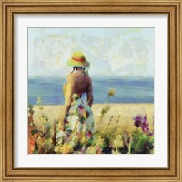 Framed 'Morning Meadow Stroll I' border=