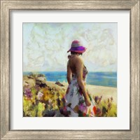 Framed 'Morning Meadow Stroll II' border=