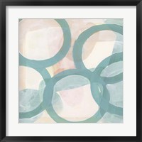 Aqua Circles III Framed Print