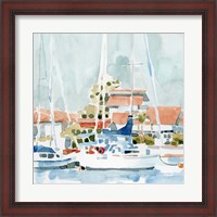 Framed 'Beach Town Summer I' border=