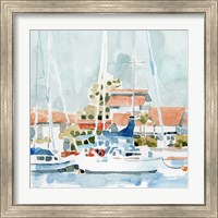 Framed 'Beach Town Summer I' border=