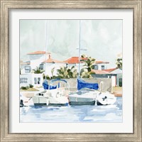 Framed 'Beach Town Summer II' border=