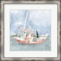 Framed 'Bright Fishing Boat II' border=