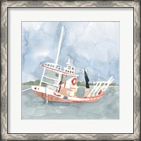 Framed 'Bright Fishing Boat II' border=