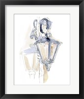 Framed 'Watercolor Street Lamp I' border=