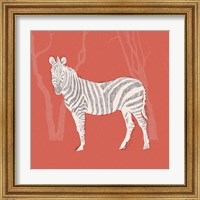 Framed 'Plains Zebra II' border=