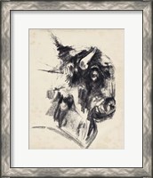 Framed 'Bison Head Gesture I' border=