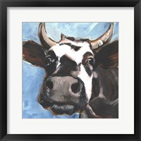 Framed 'Cattle Close-up II' border=