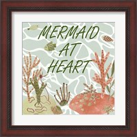 Framed 'Mermaid at Heart I' border=