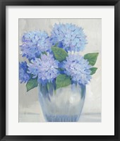 Framed Blue Hydrangeas in Vase II