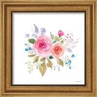 Framed 'Lush Roses VI' border=