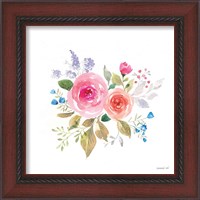 Framed 'Lush Roses VI' border=