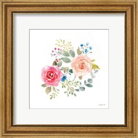 Framed 'Lush Roses V' border=