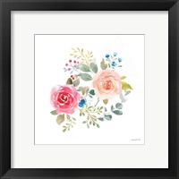 Framed 'Lush Roses V' border=