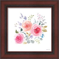 Framed 'Lush Roses IV' border=