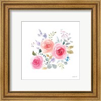 Framed 'Lush Roses IV' border=