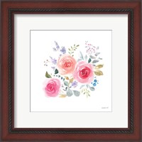 Framed 'Lush Roses IV' border=