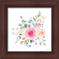 Framed 'Lush Roses III' border=