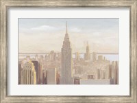 Framed Manhattan Dawn Gold and Neutral