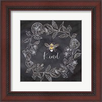 Framed 'Bee Sentiment Wreath Black II-Kind' border=