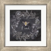 Framed 'Bee Sentiment Wreath Black II-Kind' border=