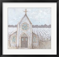 Framed Farm Sketch Church