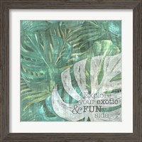 Framed 'Textured Sentiment Tropic I' border=