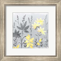 Framed 'Soft Nature Yellow & Grey II' border=