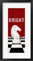 Framed Rather be Playing Chess Pieces Red Panel III-Knight