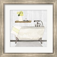 Framed 'Farmhouse Bath I Gray & Yellow-Tub' border=