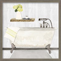 Framed 'Farmhouse Bath I Gray & Yellow-Tub' border=