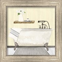 Framed 'Farmhouse Bath I Gray & Yellow 2-Tub' border=