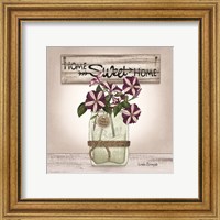 Framed 'Petunias in Jar' border=