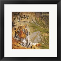 Framed 'Taste of Africa Tiger' border=