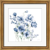 Framed Secret Garden Bouquet II Blue