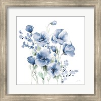 Framed 'Secret Garden Bouquet II Blue' border=