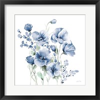 Secret Garden Bouquet II Blue Framed Print