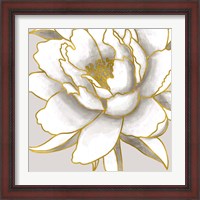 Framed 'Gold Peony II' border=