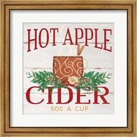 Framed 'Hot Apple Cider' border=