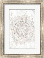 Framed Calming Coastal Compass