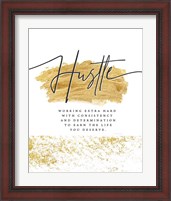 Framed 'Hustle' border=