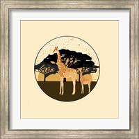 Framed 'Giraffes' border=