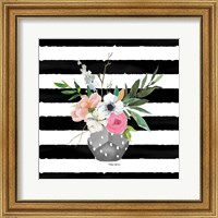 Framed 'Floral Stripes' border=