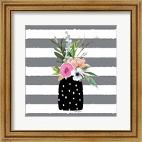 Framed 'Floral Stripes II' border=