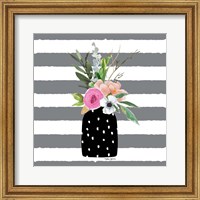 Framed 'Floral Stripes II' border=