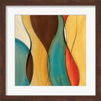 Framed Coalescence I (brown/yellow/teal)