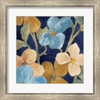 Framed 'Blue Garden Party I' border=