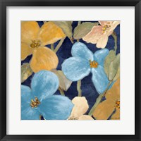 Framed 'Blue Garden Party II' border=