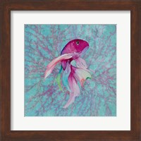 Framed 'Fish On Coral I' border=